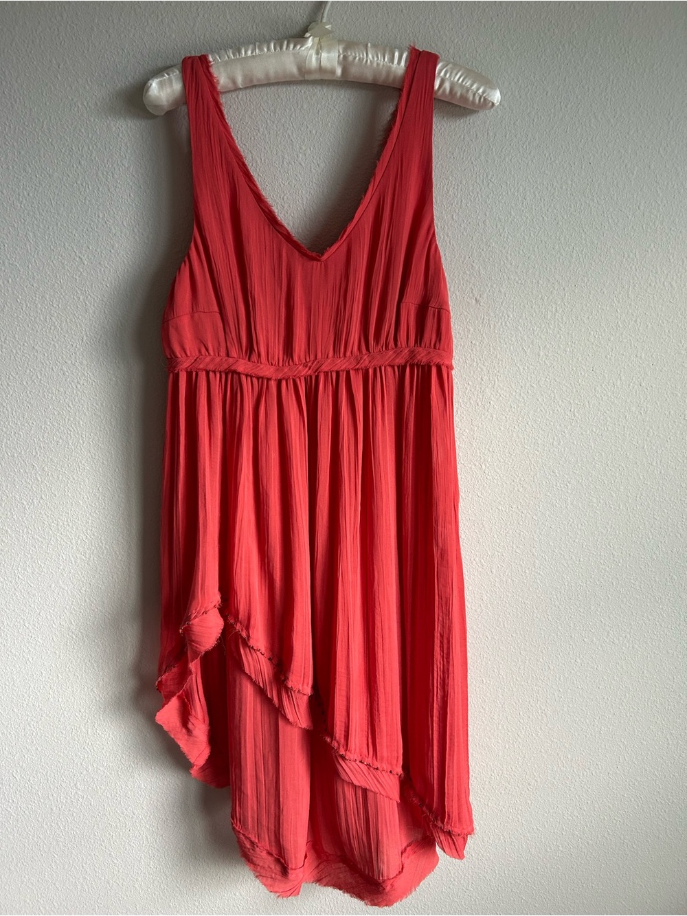 Free People Coral V Neck Stunning Asymmetrical Top